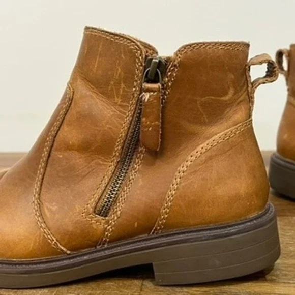 Cougar Womens Chelsea Boots 7 Brown Leather Ankle Zip Chunky Tan Zip Outerwear - Picture 9 of 16